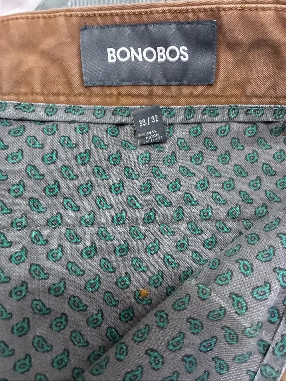 Bonobos Men's Brown Casual Chino Pants 33/32